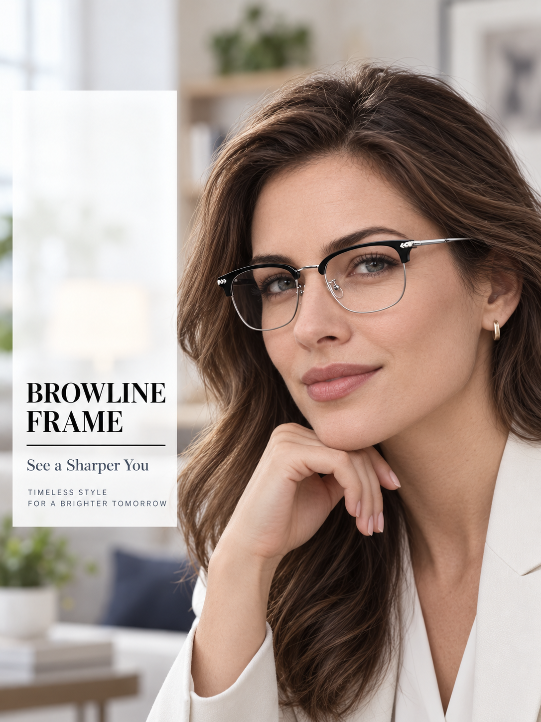 Custom Prescription Titanium Browline Glasses